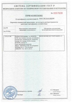 2018.12.06 Баксан - Приложение к сертификату приборы проветривания т.м. Siegenia-Aubi KG. Спецификация завода-изготовителя